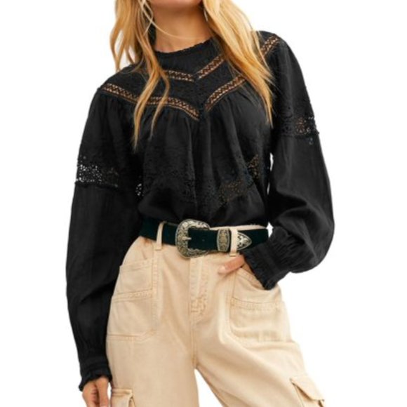 Free People Abigail Victorian Cotton Top S - Picture 2 of 12